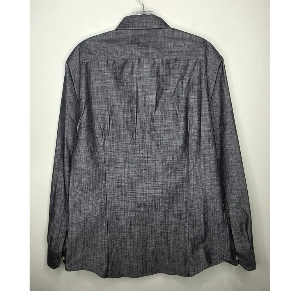 Banana Republic grey cotton long sleeve button down dress shirt - medium